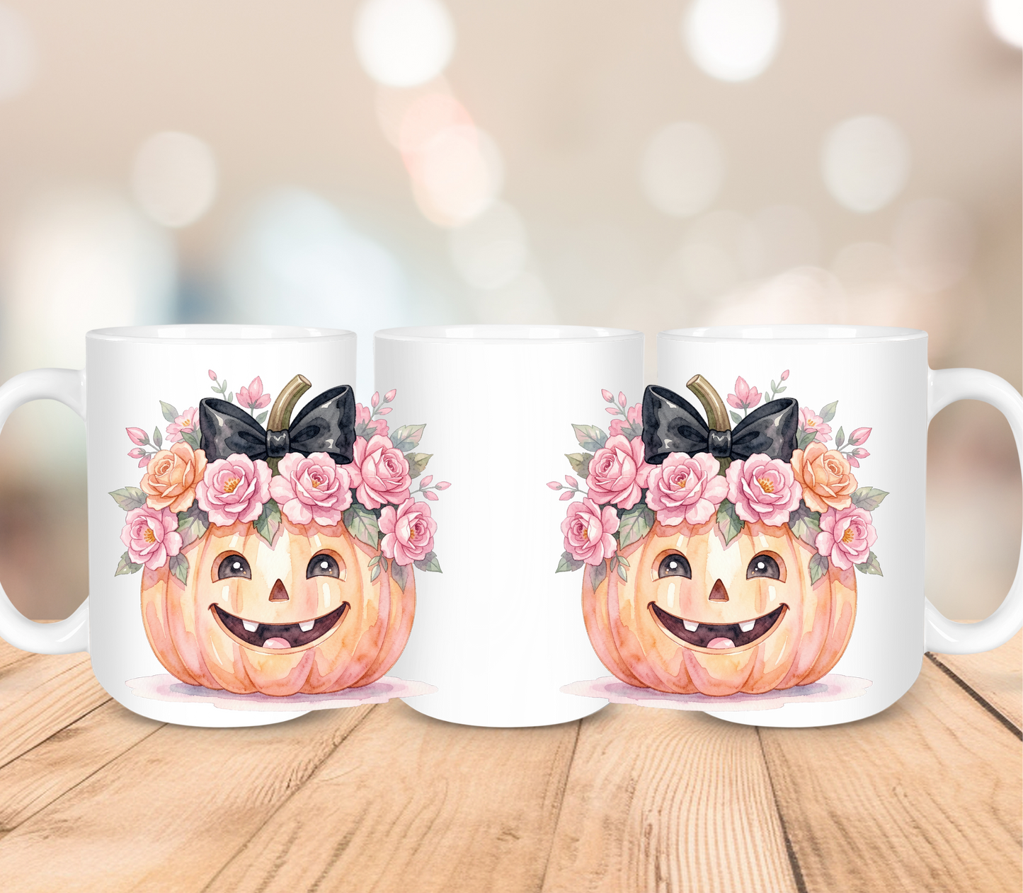 Floral Pumpkin Halloween Mug I 15oz
