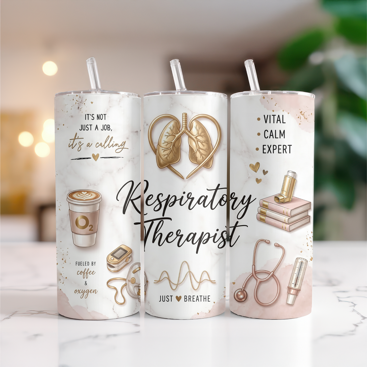 Respiratory Therapy It's a Calling Holographic Tumbler I Healthcare Worker Gift I 20oz