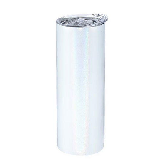 30 oz Holographic Sublimation Tumbler Blank White Straight Skinny