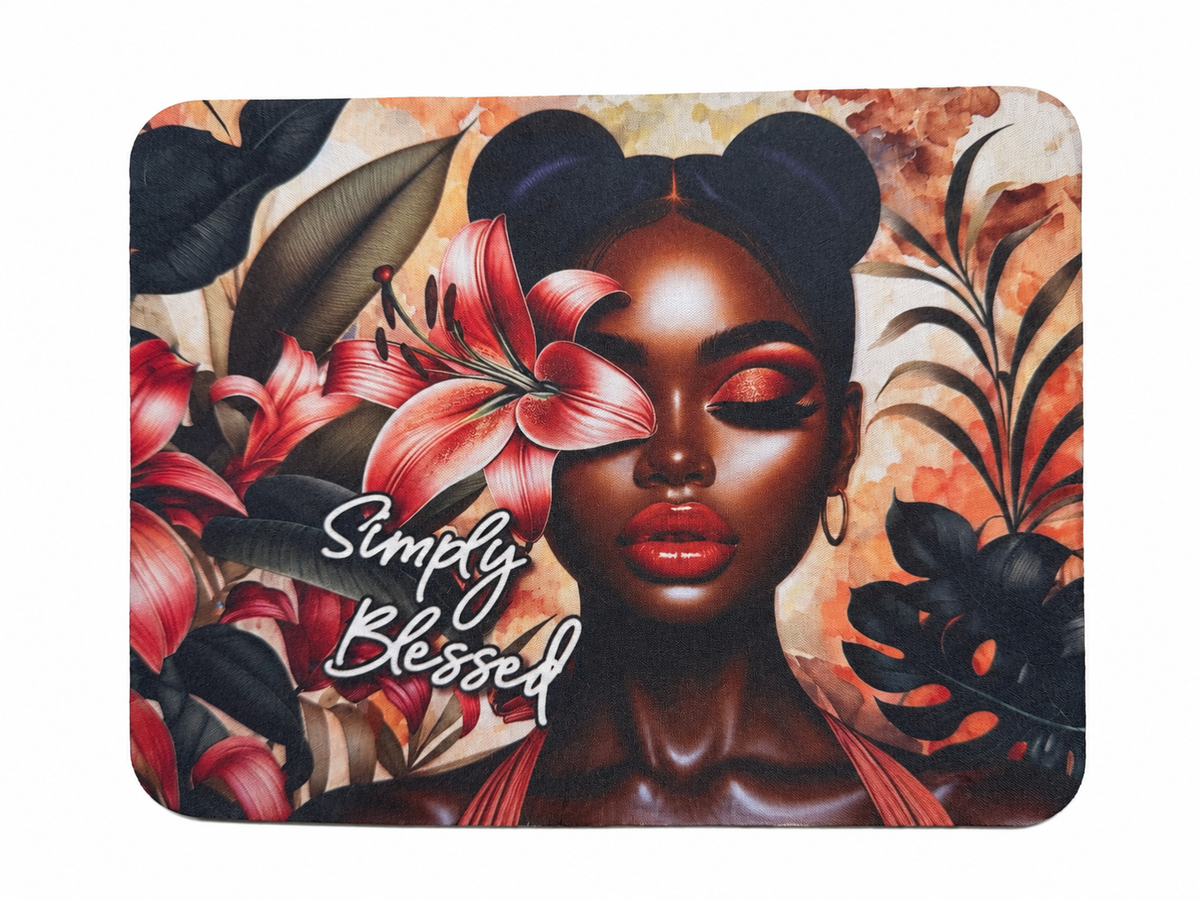 Simply Blessed Mouse Pad I Inspirational Desk Accessory