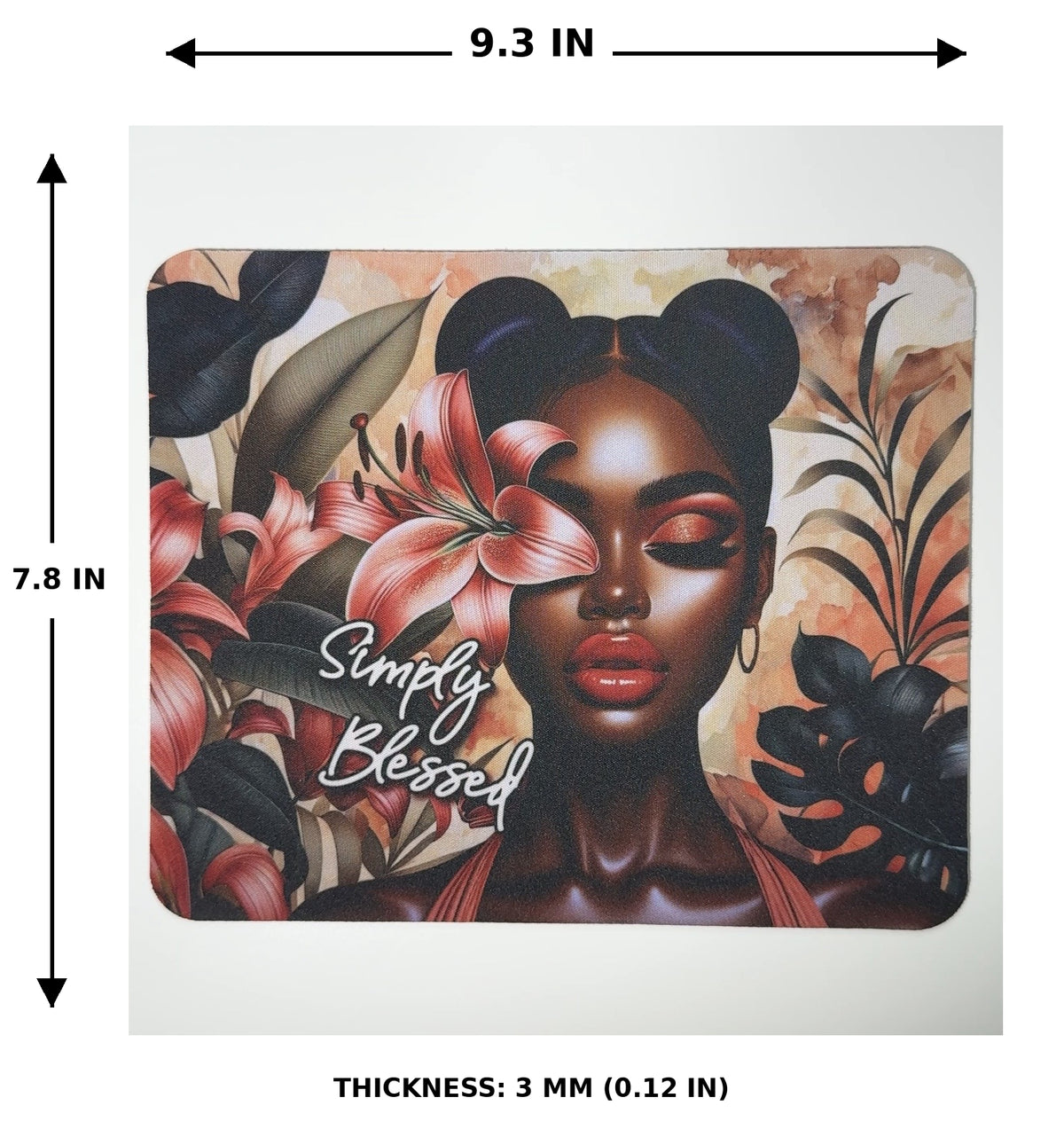 Simply Blessed Mouse Pad I Inspirational Desk Accessory