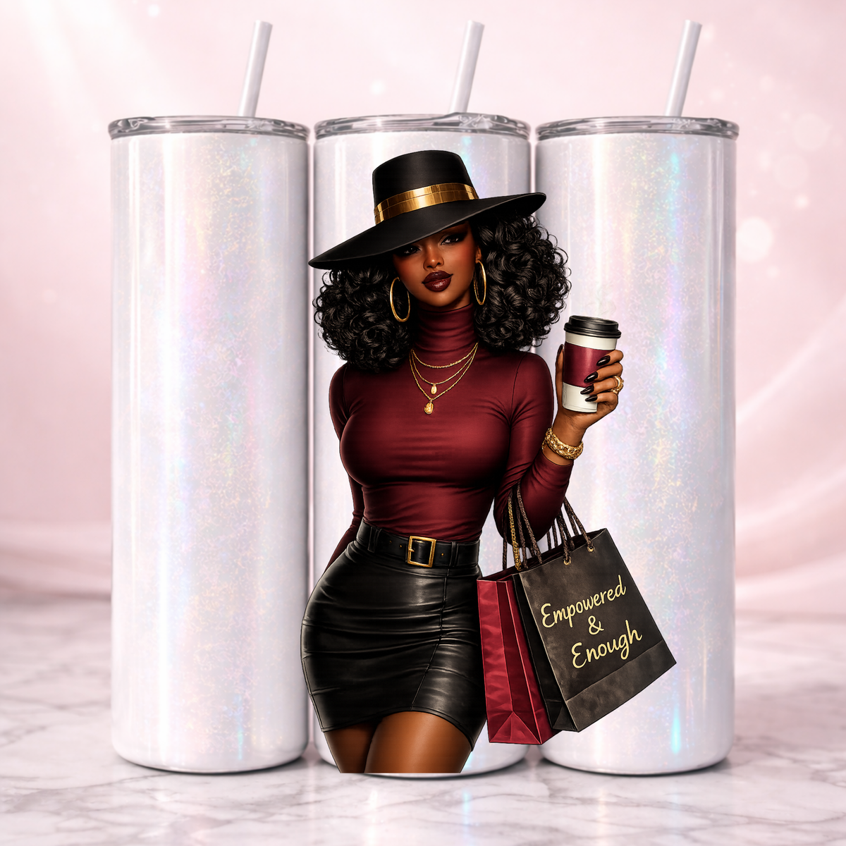 Empowered and Enough Affirmation Tumbler I 20oz