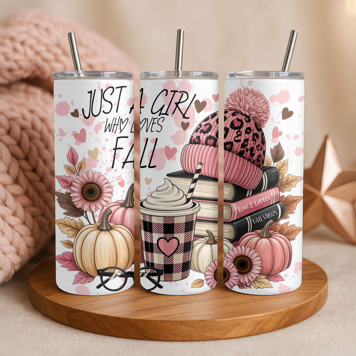 Just a Girl Who Loves Fall Holographic Tumbler I 20oz