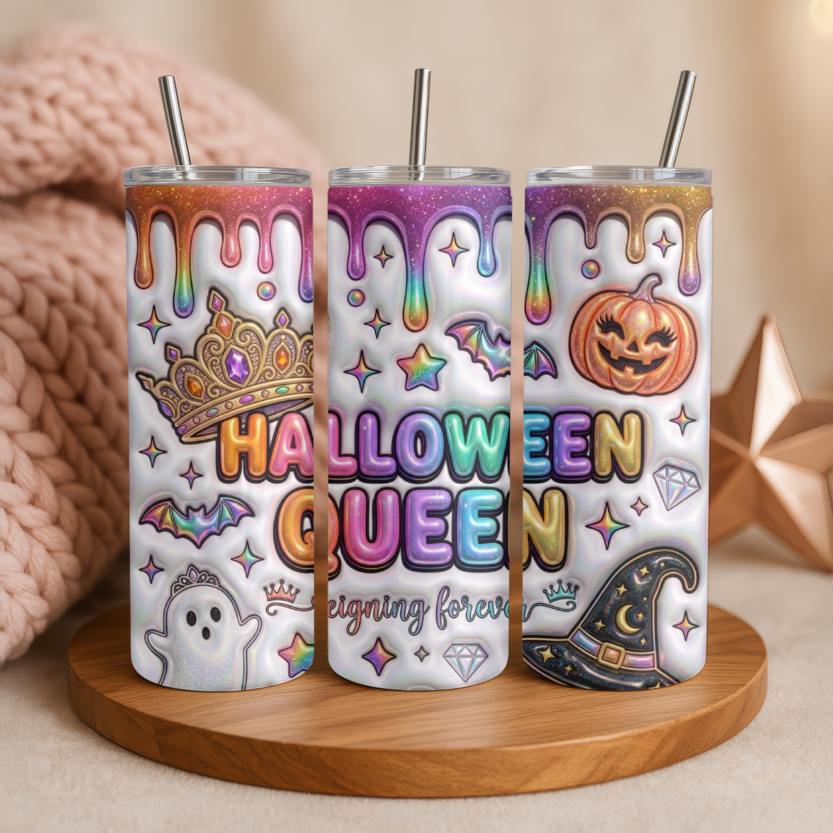 Halloween Queen Holographic Tumbler I 20oz
