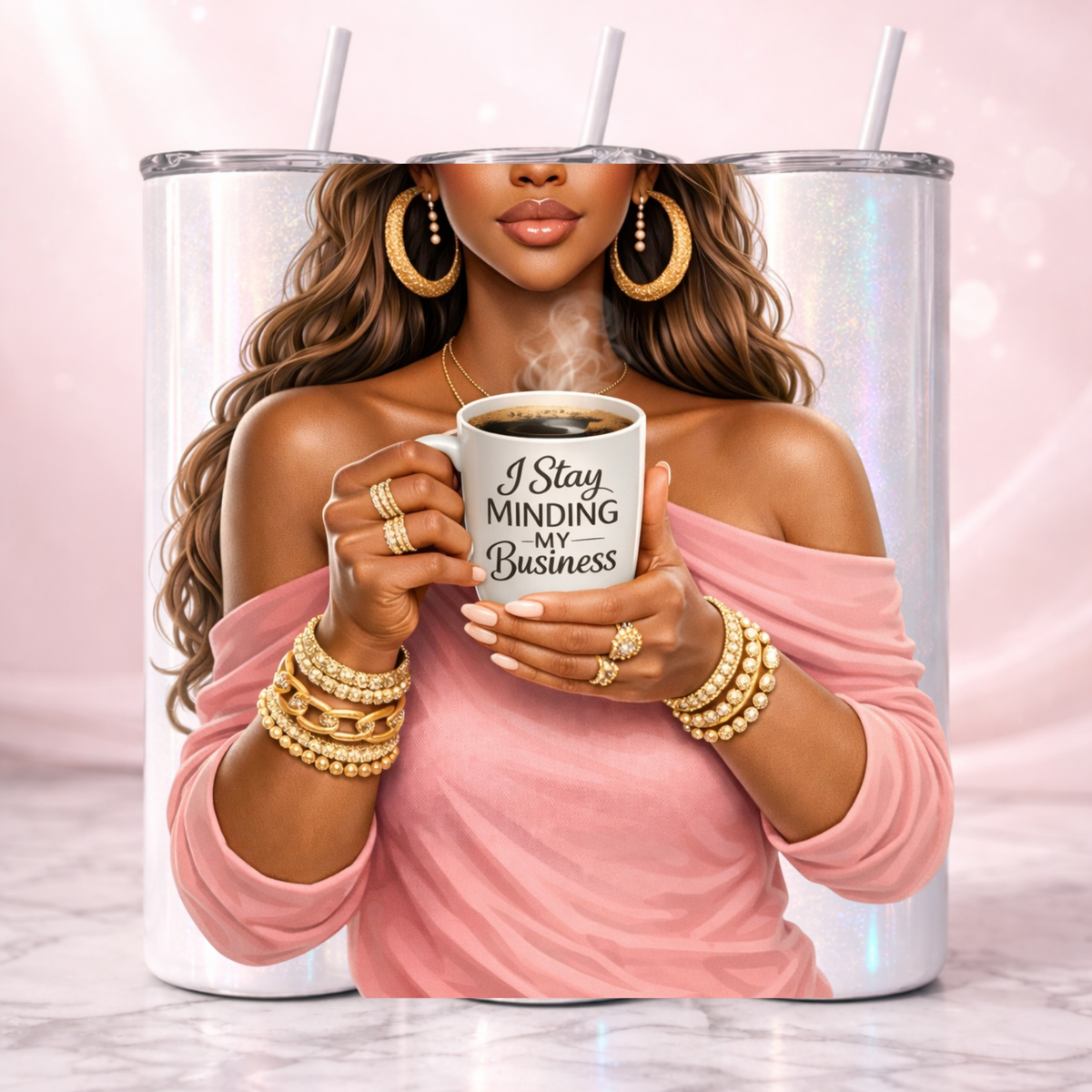 I Stay Minding My Business Affirmation Tumbler I 20oz