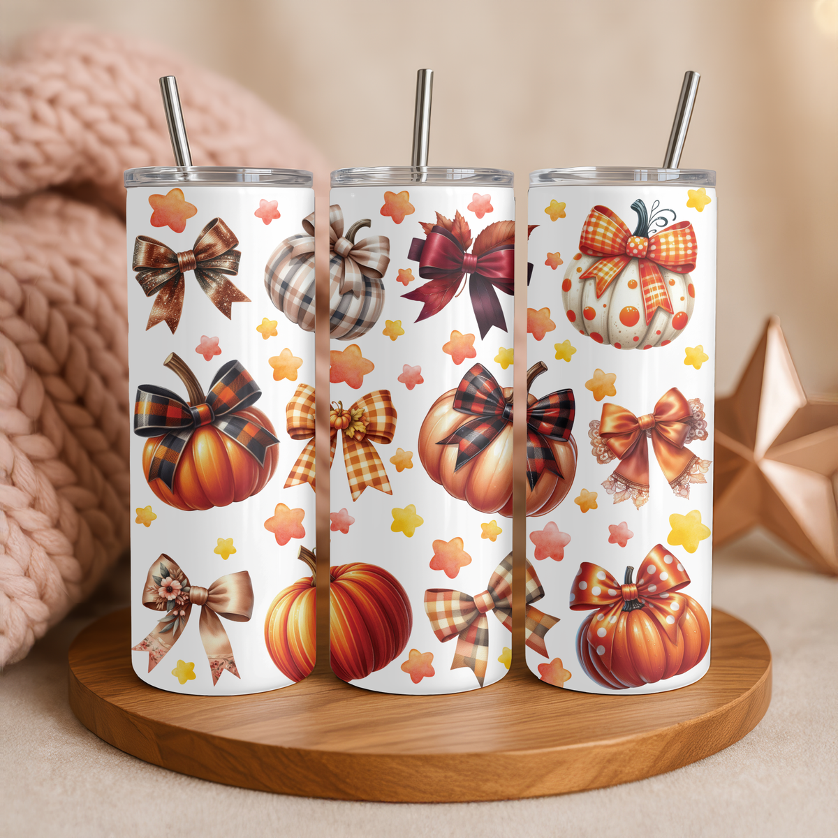Coquette Pumpkin Fall Holographic Tumbler I 20oz