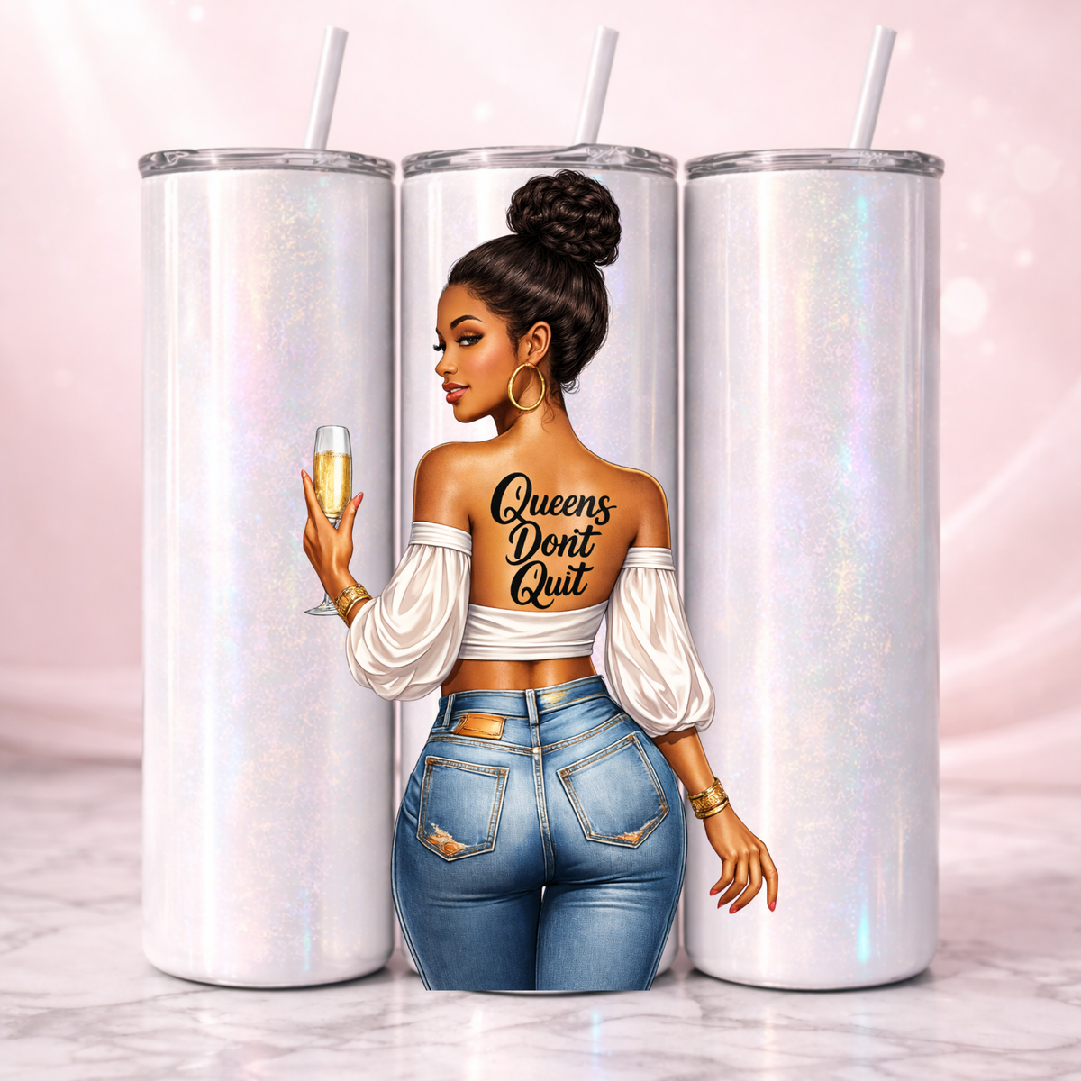 Queens Don't Quit Affirmation Tumbler I 20oz