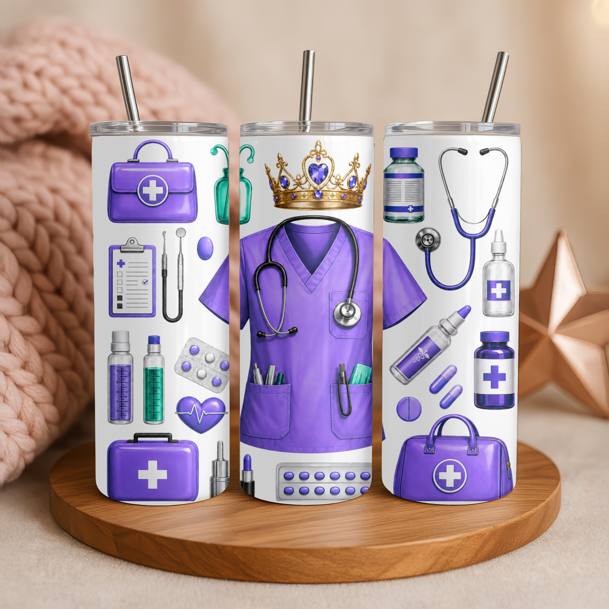 Purple Healthcare Holographic Tumbler I 20oz