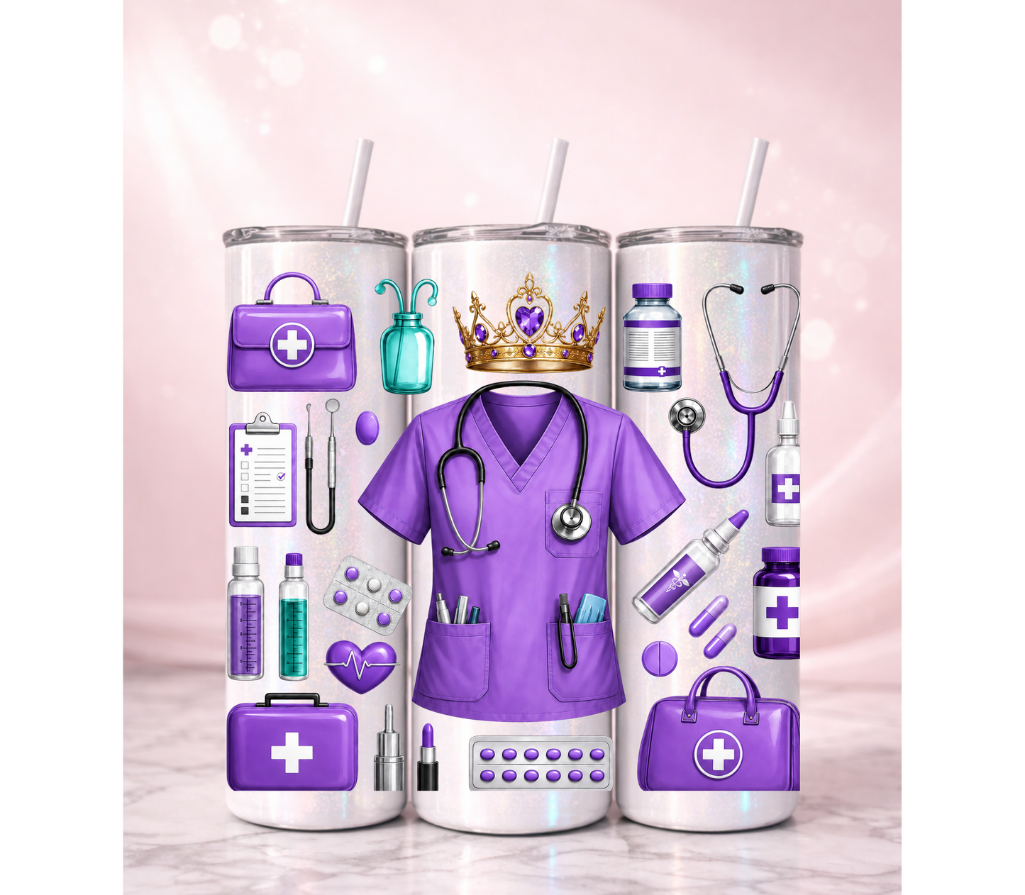 Purple Healthcare Holographic Tumbler I 20oz