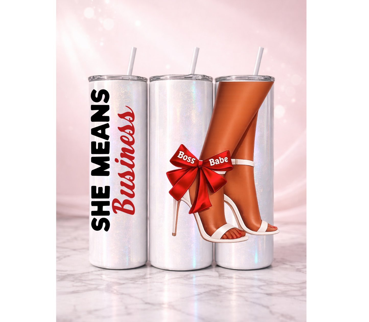 She Means Business Affirmation Tumbler I 20oz