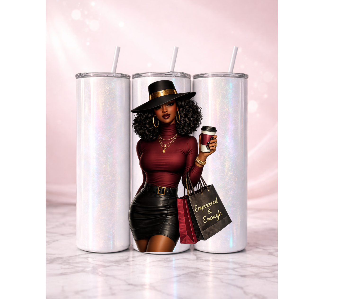 Empowered and Enough Affirmation Tumbler I 20oz