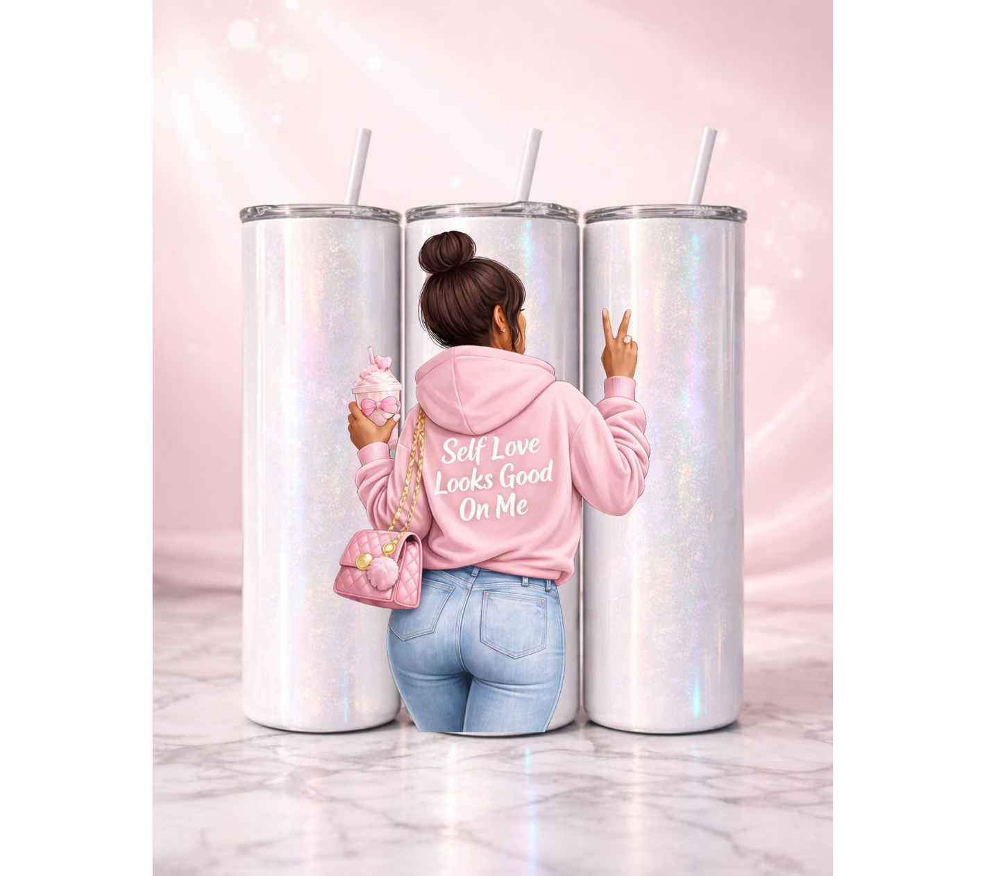 Self Love Looks Good On Me Affirmation Tumbler I 20oz