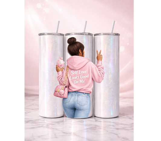 Self Love Looks Good On Me Affirmation Tumbler I 20oz