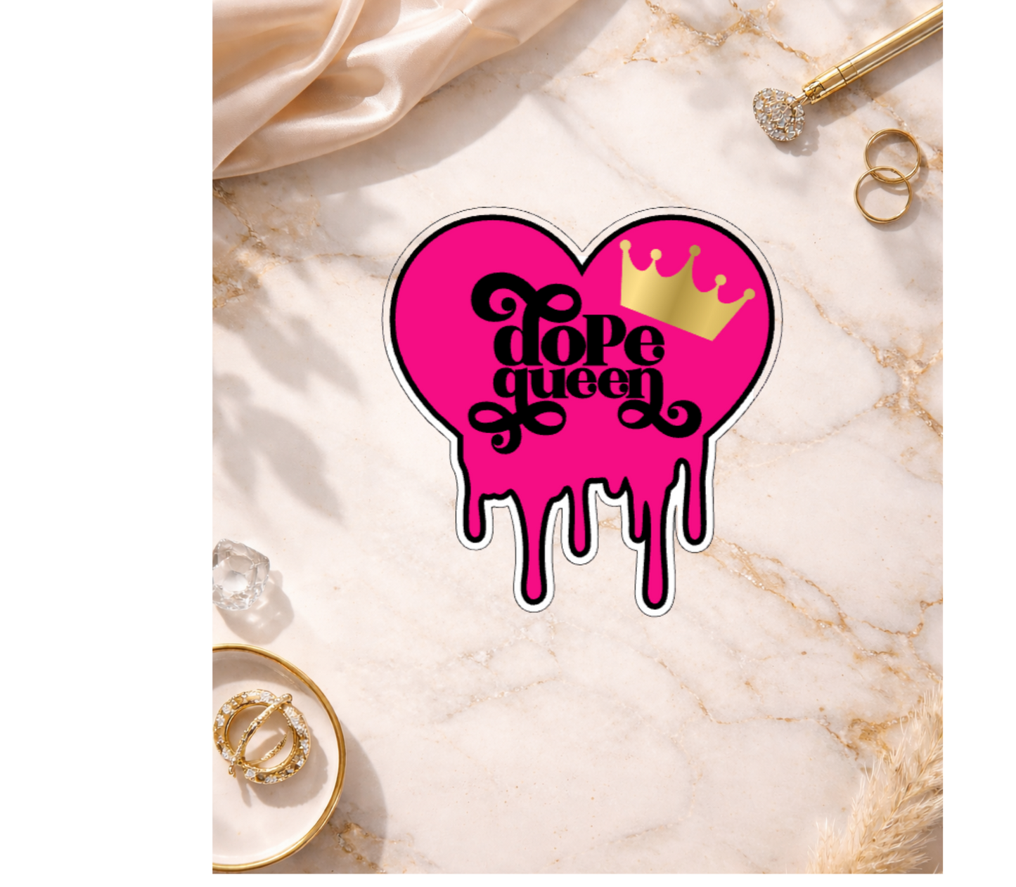 Dope Queen Drip Heart  Holographic Sticker
