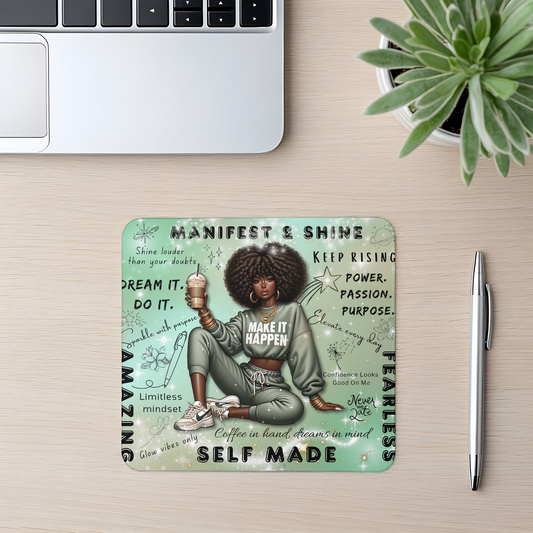 Manifest & Shine Mouse Pad I Inspirational Desk Accessory