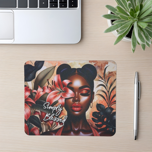 Simply Blessed Mouse Pad I Inspirational Desk Accessory