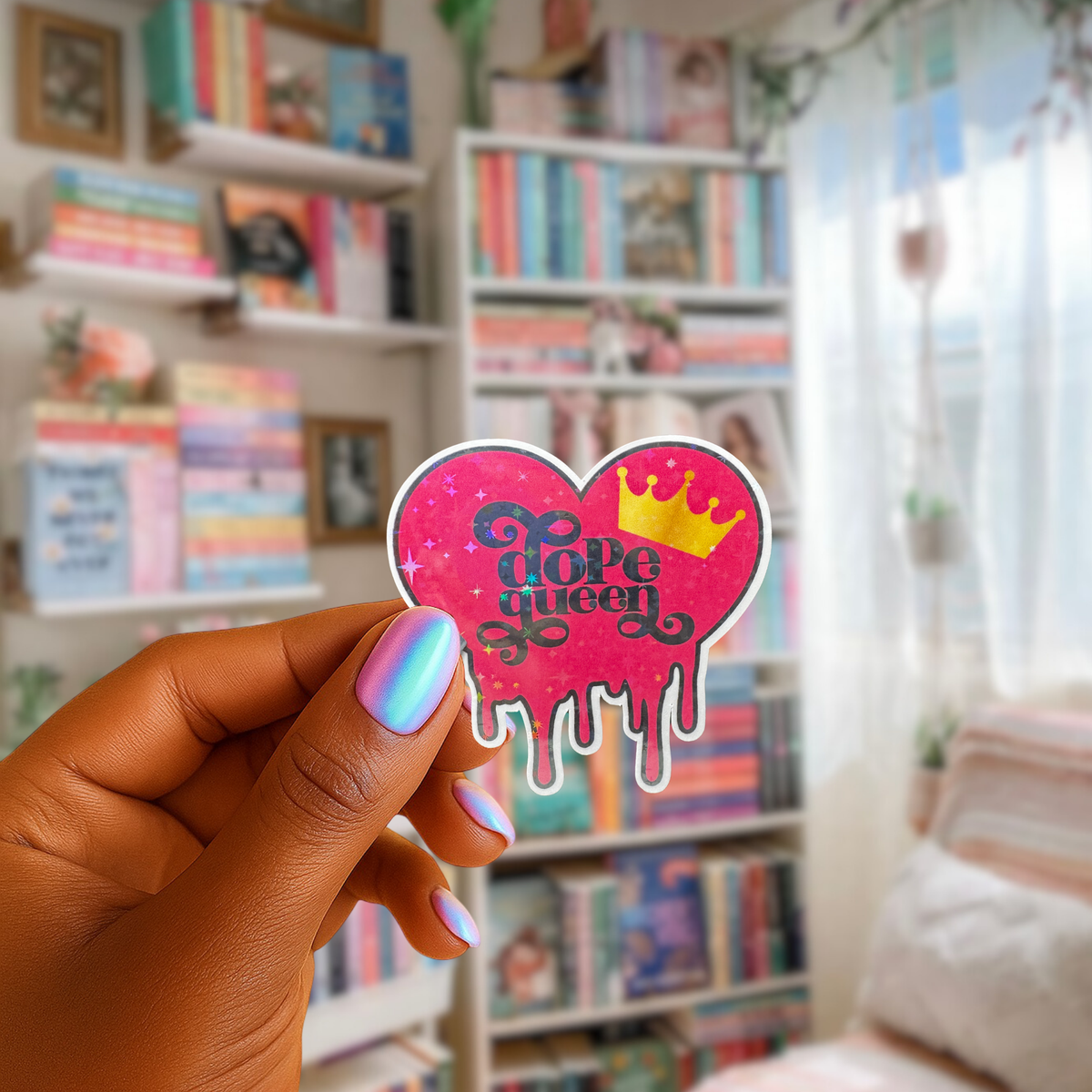 Dope Queen Drip Heart  Holographic Sticker